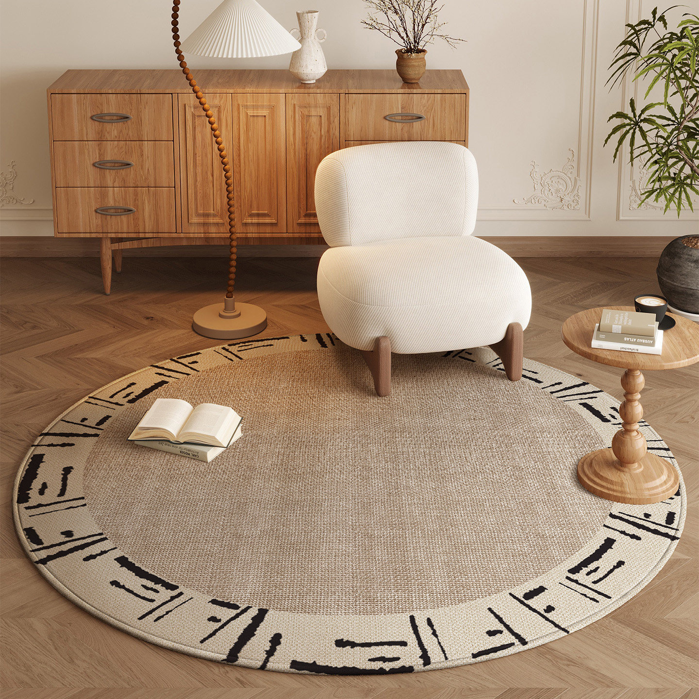 客厅地毯奶油风免洗可擦高级感沙发茶几椅子圆形地垫卧室床边脚垫,淘宝优惠券,粉丝福利购,淘宝优惠卷