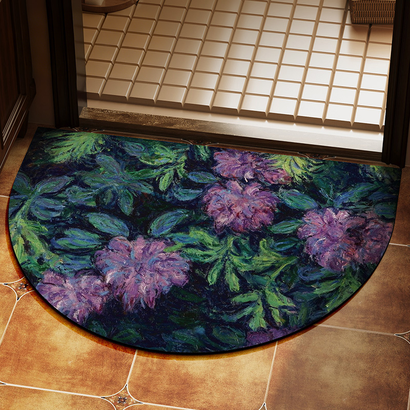 美式粉色玫瑰花卫生间地垫硅藻泥吸水垫速干浴室防滑半圆吸水地毯,淘宝优惠券,粉丝福利购,淘宝优惠卷