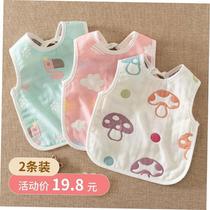 Baby Gauze Saliva towel Infant pure cotton surrounding mouth eating anti-dirty hood Child vests Vest Style Lacing Hood Garment