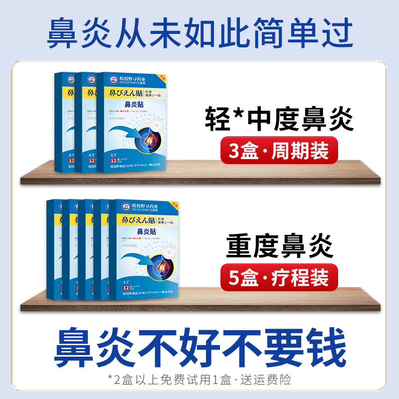 鼻炎贴儿童过敏性鼻炎成人鼻塞通鼻日本进口鼻炎特效贴官方旗舰店-图0