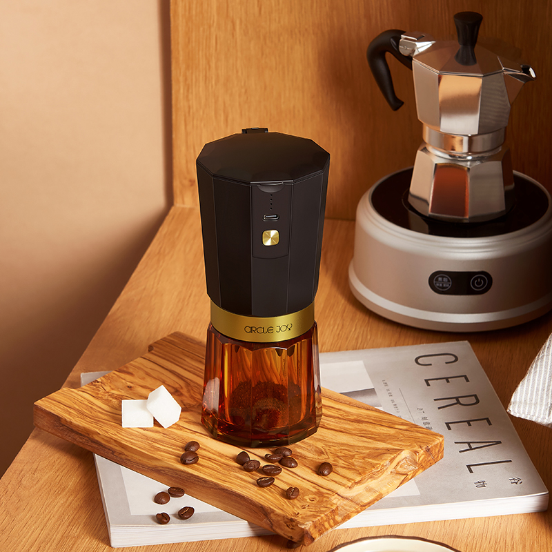 圆乐磨豆机咖啡豆研磨机家用咖啡研磨器手磨咖啡机电动磨豆机咖啡-图0