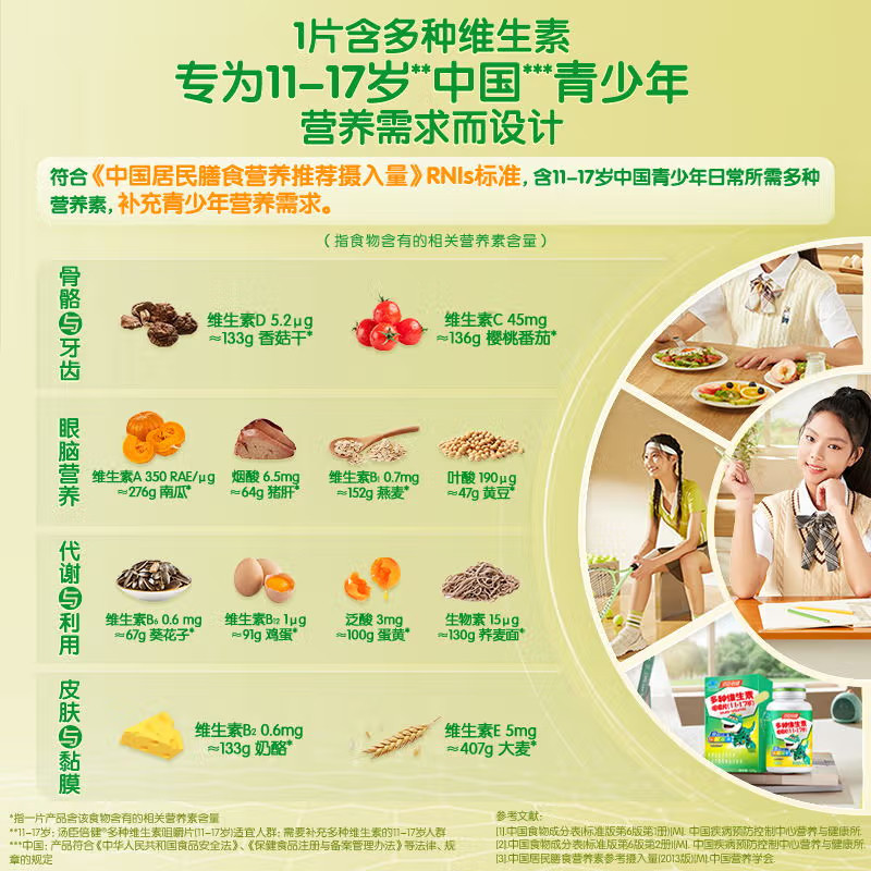 汤臣倍多种维生素C咀嚼片青少年复合维生素vb族vc片维c多维营养素,淘宝优惠券,粉丝福利购,淘宝优惠卷