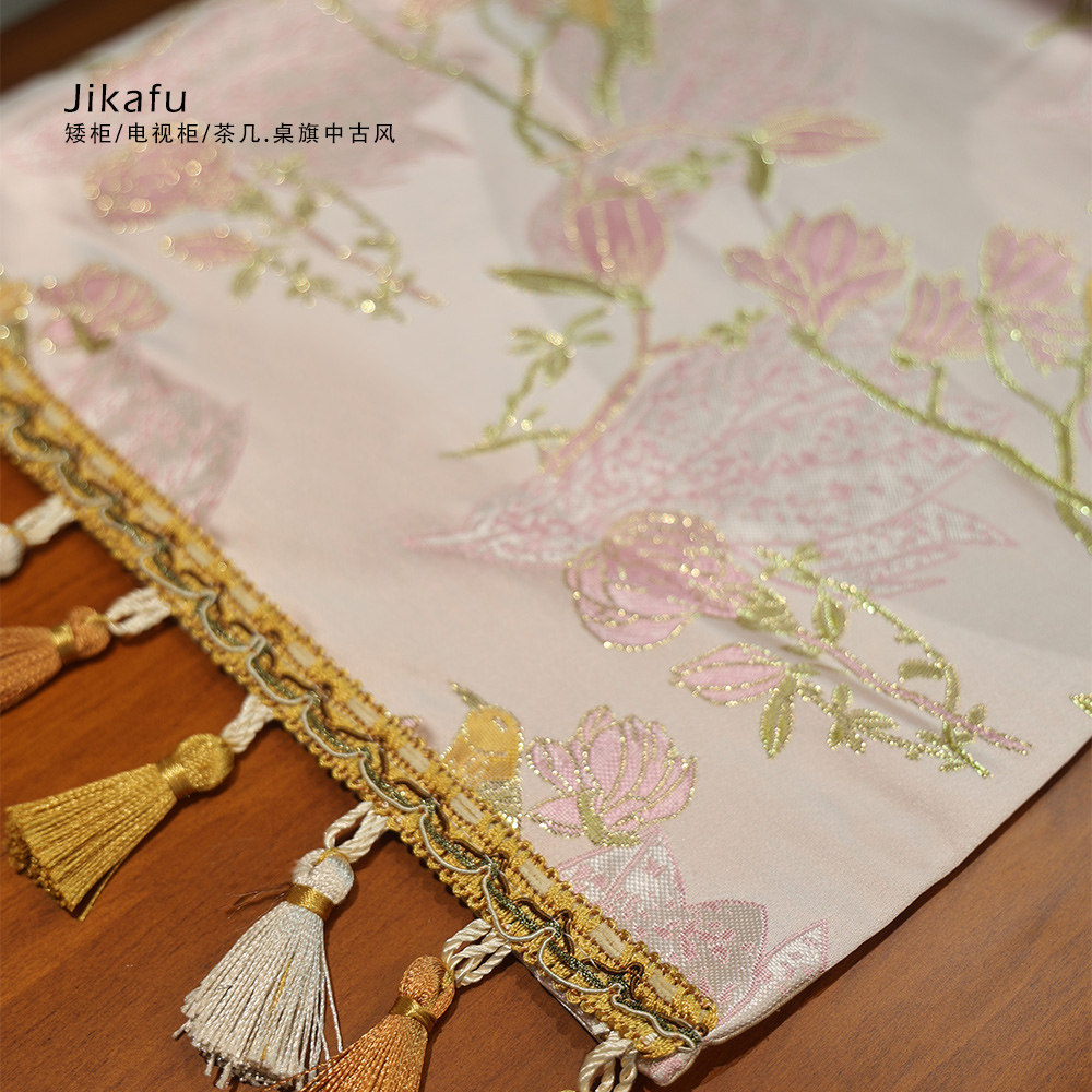 红色提花桌旗新年氛围感桌布结婚婚庆茶几电视机柜斗柜盖布定制,淘宝优惠券,粉丝福利购,淘宝优惠卷