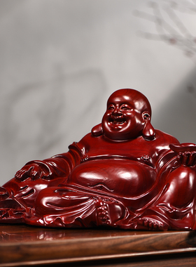 红花梨木雕摆件礼品弥勒佛像
