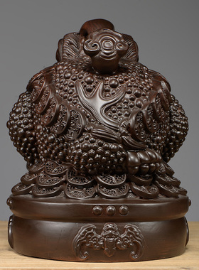黑檀木三足金蟾家居客厅工艺品