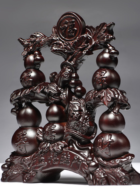 黑檀木雕五福临门客厅