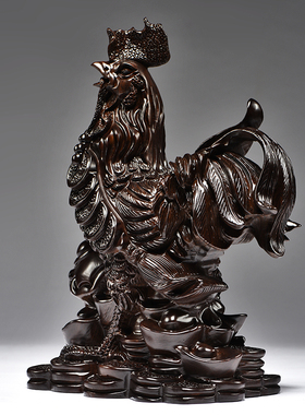 木头鸡摆件家居客厅电视柜工艺品