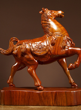 实木雕刻生肖家居客厅工艺礼品