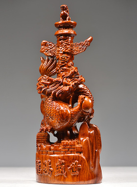 花梨实木龙腾盛世摆件生肖龙雕刻家居摆设婚礼送礼开业红木工艺品