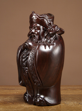 黑檀木佛像供奉开业乔迁文财神爷