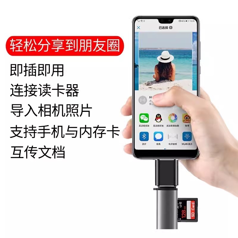 艾莱克适用苹果iphone15OTG转接头外接U盘3.0转换器连接lightning头Type-C接口读取usb接读手机iPados平板优