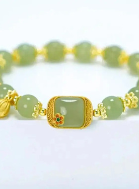 合金亚克力手链  步步生莲礼物方糖莲蓬手链女小众设计手链套组