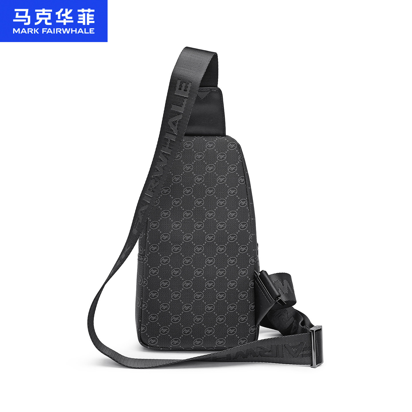 马克华菲胸包男士斜跨休闲单肩包百搭新款时尚老花经典多功能包男,淘宝优惠券,粉丝福利购,淘宝优惠卷