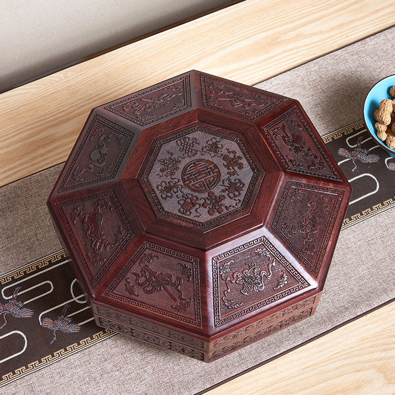 红酸枝木果盘实木干果盒红木零食糖果盒分格带盖中式水果盒新古典,淘宝优惠券,粉丝福利购,淘宝优惠卷