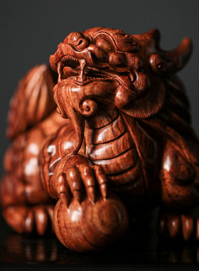 海南黄花梨木雕吉祥客厅