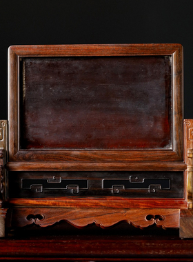 大红酸枝新古典清代老花板插屏