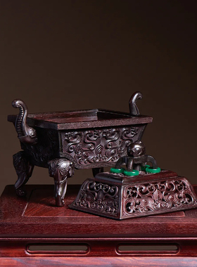 红酸枝木太平有象香薰炉