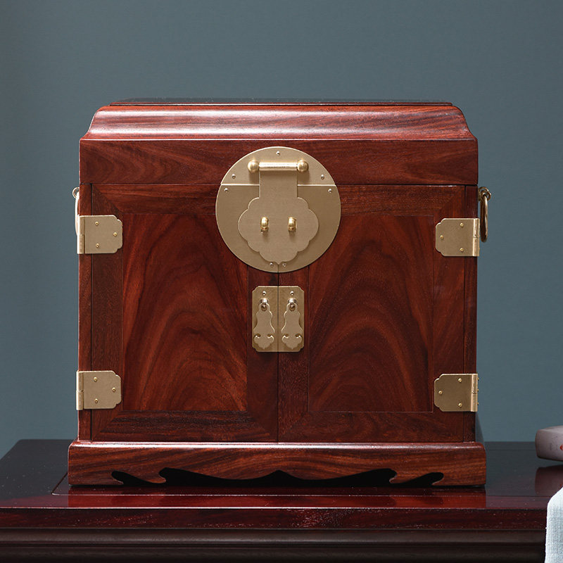 小叶紫檀红木首饰收纳盒大容量实木高档多层珠宝官皮箱古典妆奁盒,淘宝优惠券,粉丝福利购,淘宝优惠卷