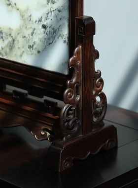 知府老挝大红酸枝中式客厅插屏