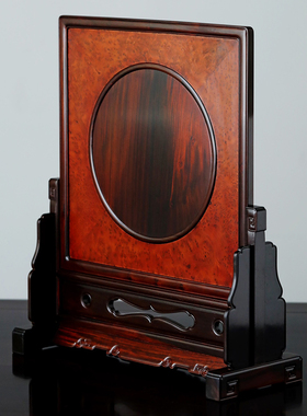 老挝大红酸枝瘤疤清供图插屏