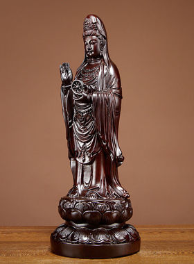 定制黑檀木雕观音菩萨佛像