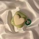 Matcha Green Three-dimensional Heart Suitable for AirPods Protective Case Niche Ins Style Solid Color Pro Protective Case AirPods3/2 Second Generation Silicone Apple Bluetooth Wireless Headphone Box Soft Female New Style