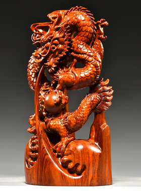 十二生肖客厅摆件花梨木