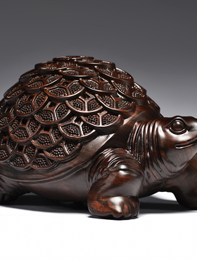 金钱龟客厅黑檀木雕黑檀木雕祝福