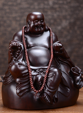 摆件祝福玄关木质弥勒佛笑佛佛像