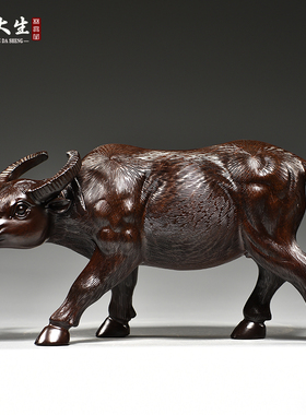 木雕生肖牛家居客厅办公室工艺品