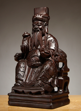 如意黑檀木雕刻开业送礼工艺品