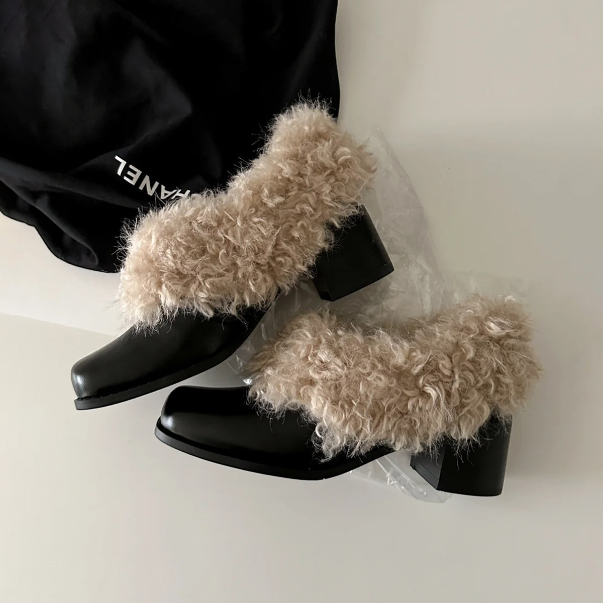 大码女鞋41到43方头毛毛鞋加绒保暖小皮鞋44粗跟小码单鞋女313233,淘宝优惠券,粉丝福利购,淘宝优惠卷