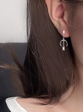 s925银闪钻几何流苏女insins小众