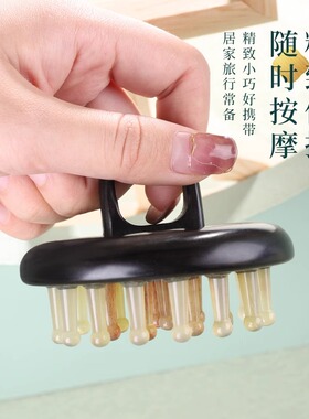 黑檀牛角梳指环梳按摩头