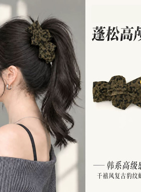 韩系复古豹纹蝴蝶结发夹