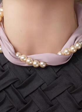 MK&DK.SW长条珍珠项链丝巾薄款