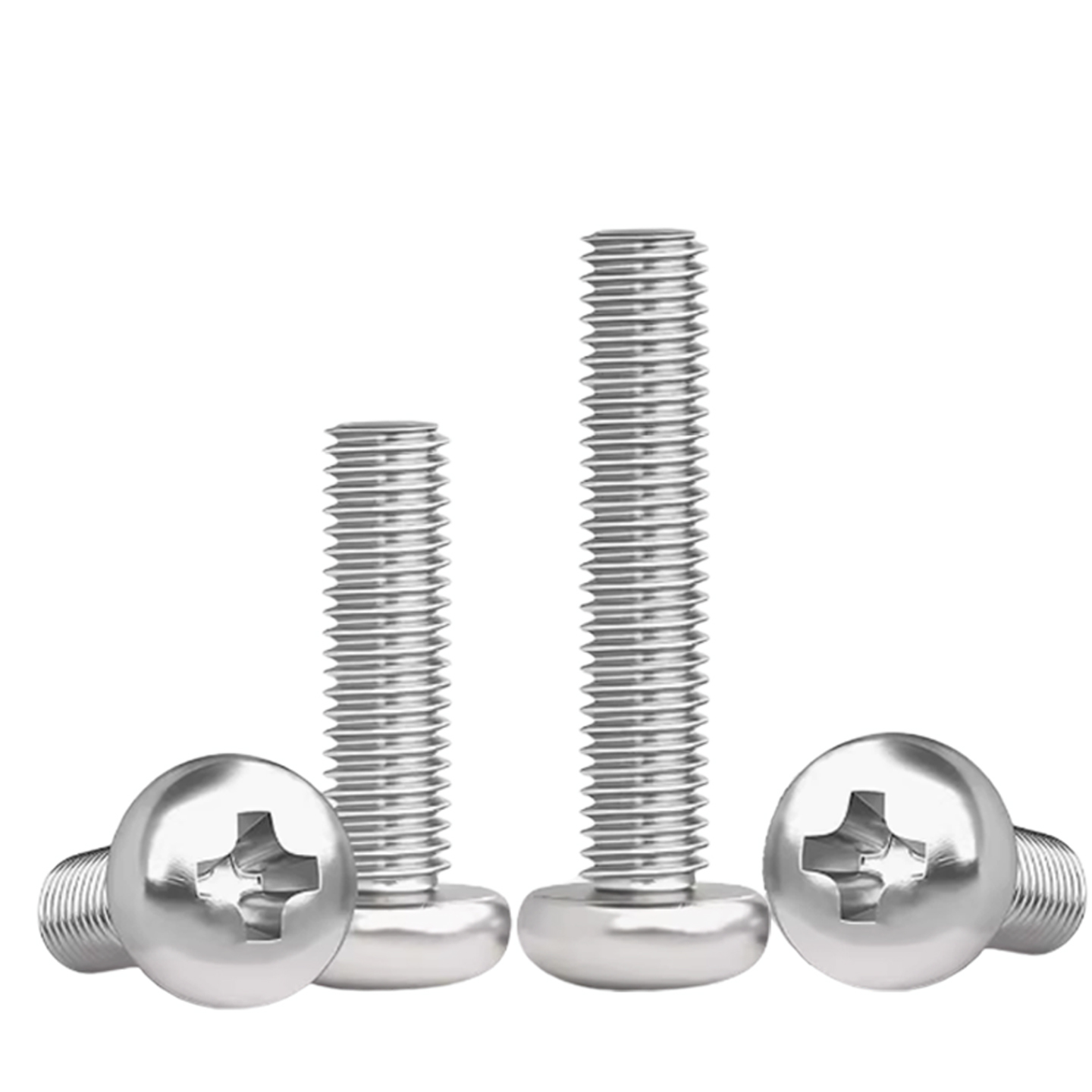 304不锈钢十字圆头螺丝钉盘头M2M2.5M2.6M3M3.5M4M5M6*9x26x28x32 - 图1