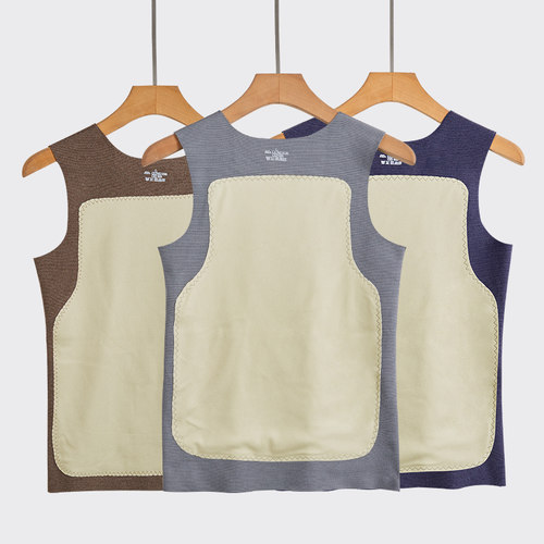 德绒保暖背心男士秋冬加绒加厚无痕内穿坎肩棉马甲发热无袖t恤 - 图3