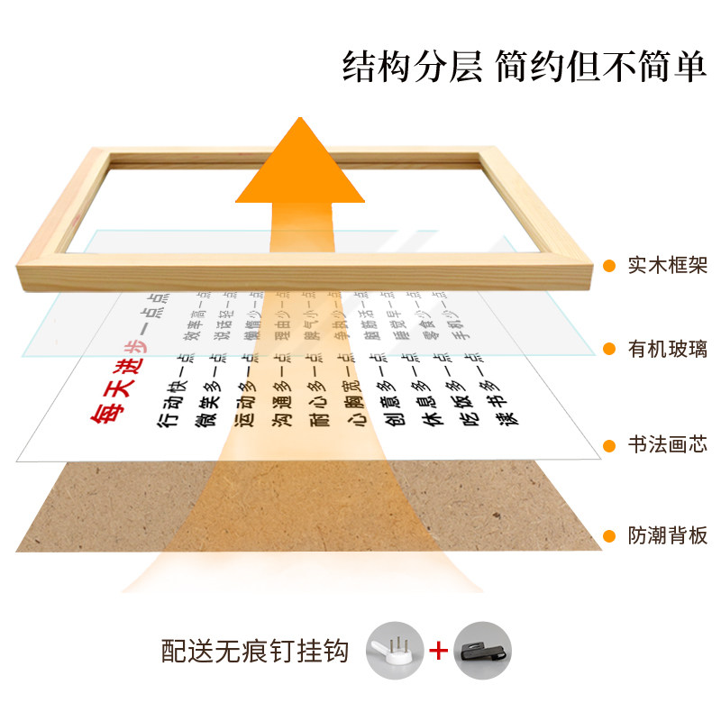 我不生气书法作品现代中式励志名言小相框摆台桌面摆件字画定制品