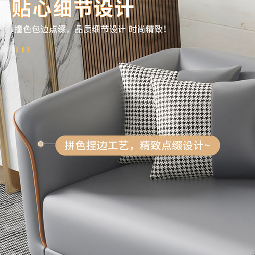 科技布艺小户型沙发实木海绵弹簧出租房客厅2025新款简约现代沙发 - 图1