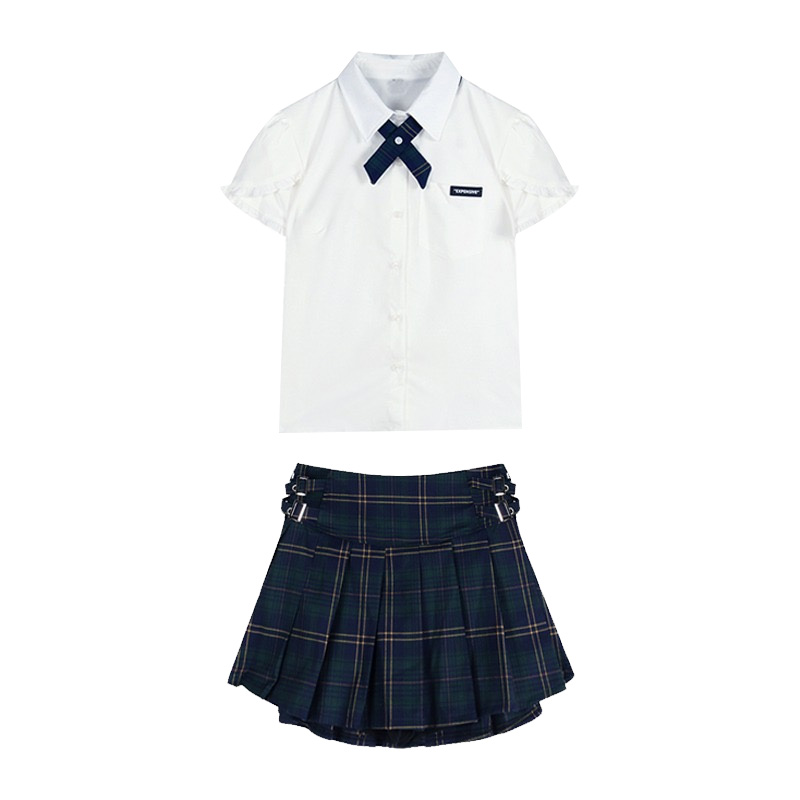 短袖白色jk制服衬衫女夏季2024新款学院风衬衣法式上衣设计感小众-图3