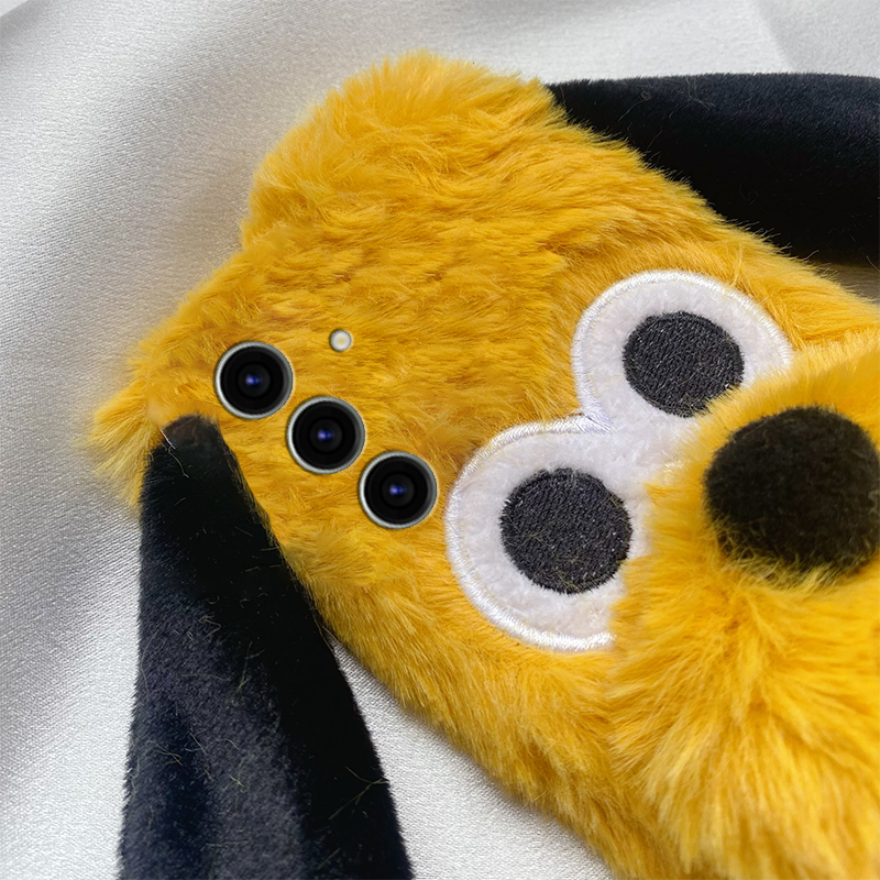 可爱布鲁狗狗适用三星s25edge手机壳s24plus立体s23+十s22卡通s21fe秋冬季s20ultra毛绒s10硅胶s9软s8/note20 - 图0