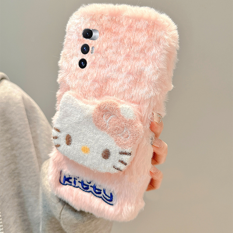 可爱呆萌kt猫适用小米mixfold4手机壳mixfold3立体mixfold2折叠屏mixflip凯蒂猫mi秋冬毛绒毛茸茸卡通少女心 - 图2