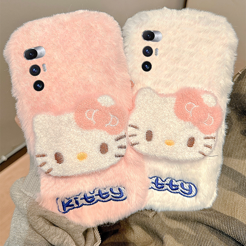 可爱呆萌kt猫适用小米mixfold4手机壳mixfold3立体mixfold2折叠屏mixflip凯蒂猫mi秋冬毛绒毛茸茸卡通少女心 - 图3