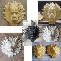 Sandstone sculptures embossed round carved plaster like GRP spout water jet lion head pendant decoration