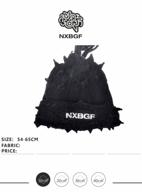 NXBGF冷感金属字母流苏针织帽