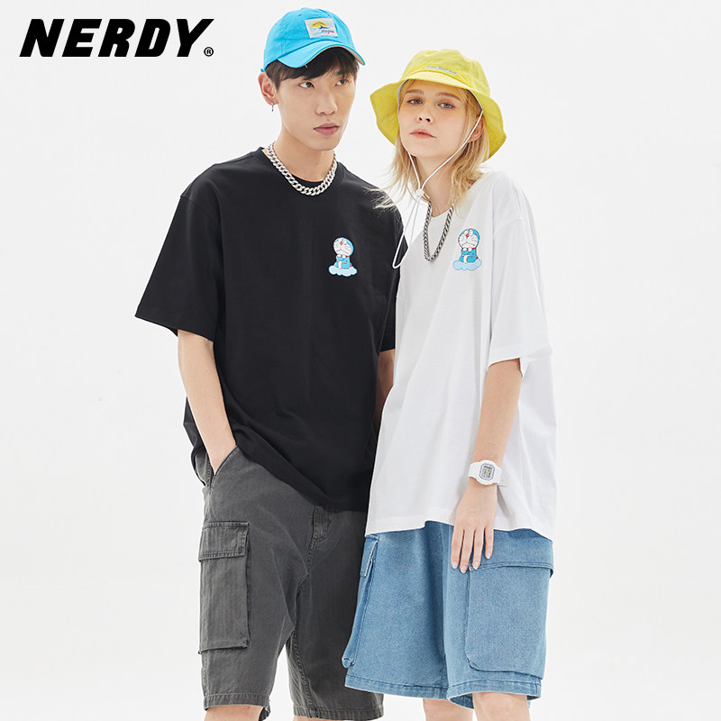 nerdy哆啦a梦联名系列款韩国t恤 nerdyT恤