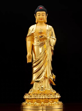 西方三圣佛像铜家用佛像