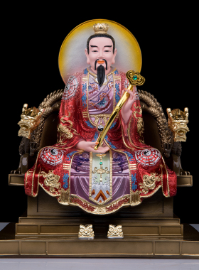 三清道祖神像树脂彩绘太上老君神像道德天尊祖师爷像家用供奉摆件