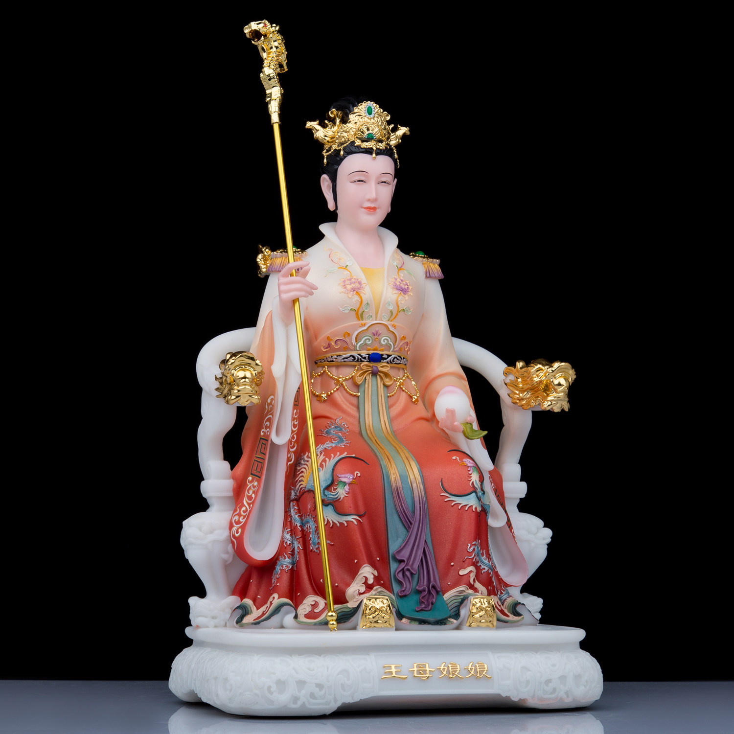 玉帝王母神像汉白玉玉皇大帝王母娘娘西王母玉皇王母道家家用摆件
